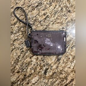 Coach Purple/Grey Metallic Sequin Wristlet w/ hang tag